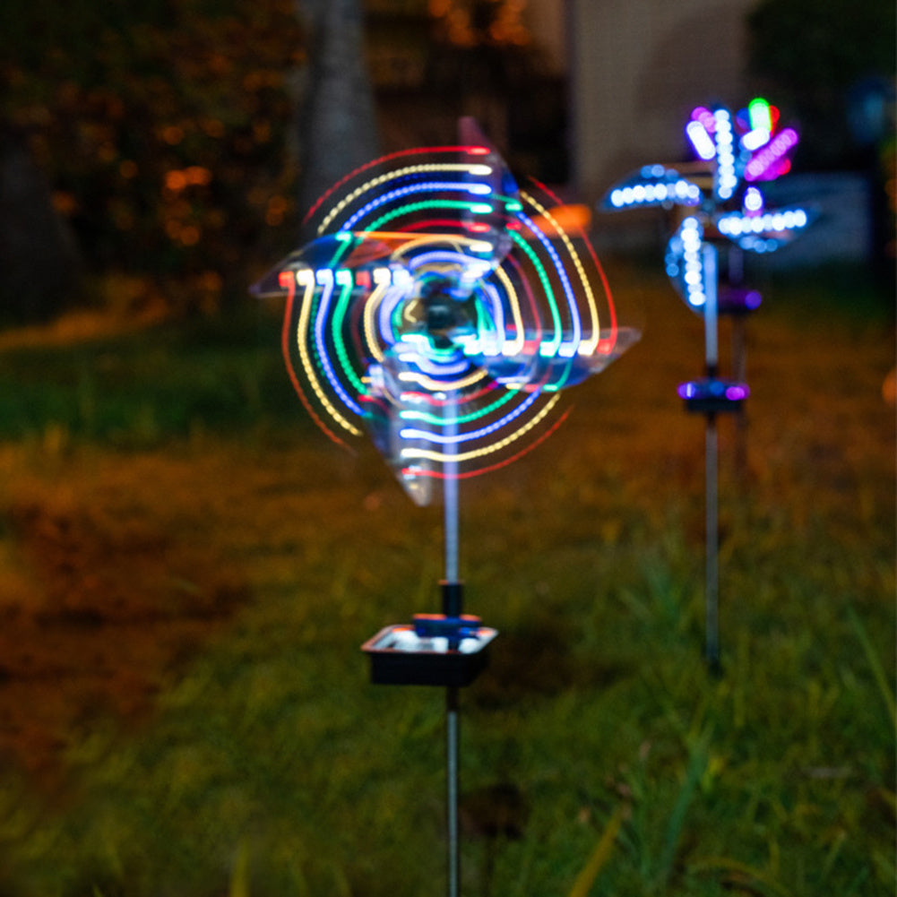 Led Solar Wind Spinner Light Garden Path Outdoor Yard Pinwheels Windmill Decor Patio Lawn Christmas Holiday Decoration