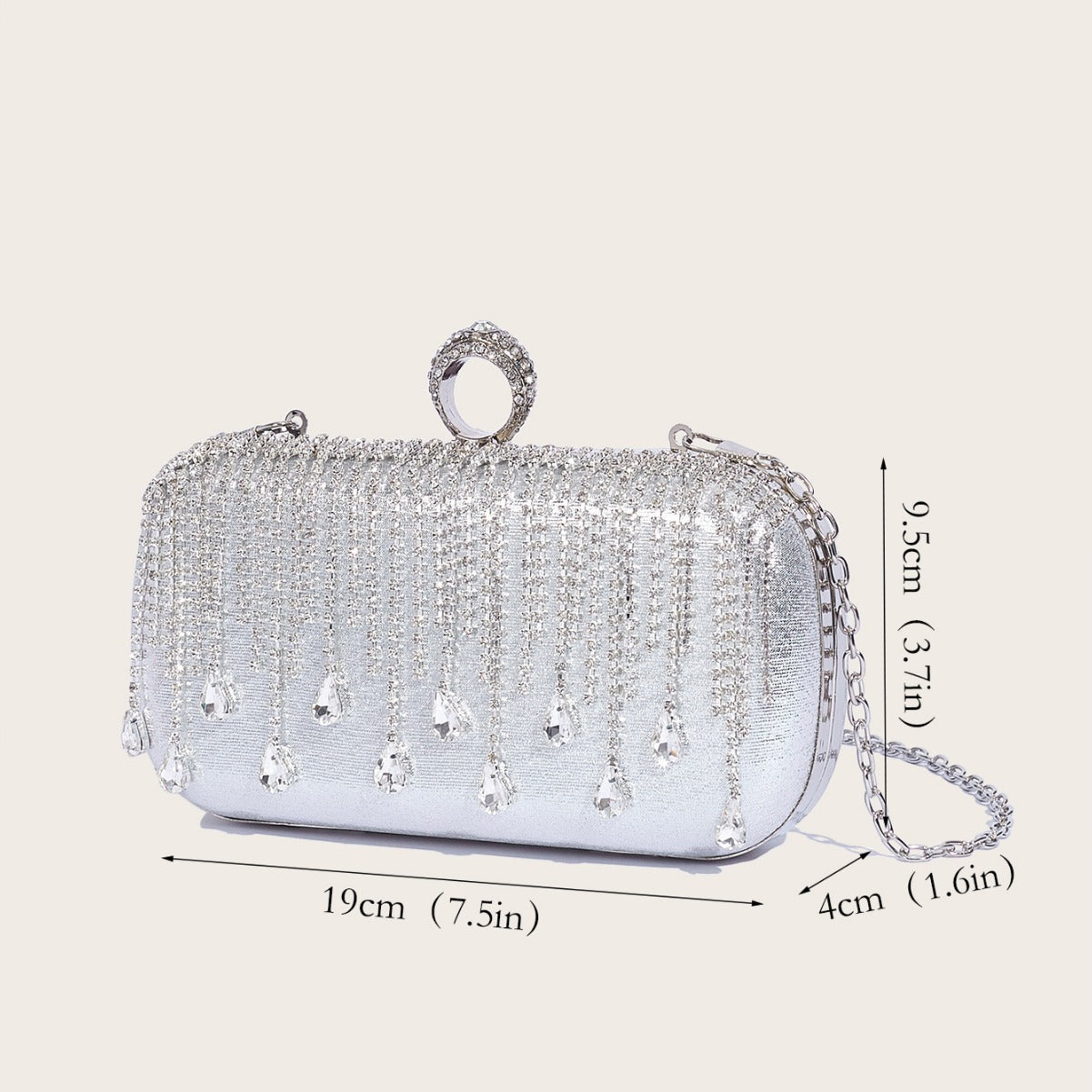 Tassle Diamond Handbag Ladies Wedding Party Portable Chain