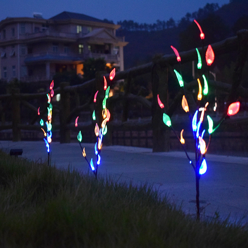 Outdoor Waterproof Solar Leaf Lawn LED String Lights