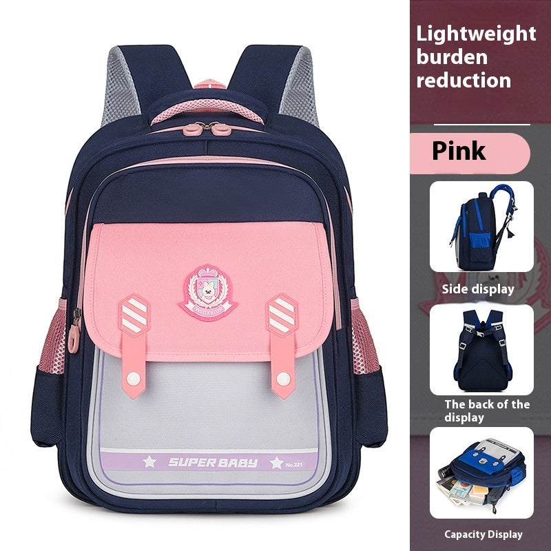 Primary School Student Schoolbag Boy Large Capacity Bag Portable Burden Alleviation